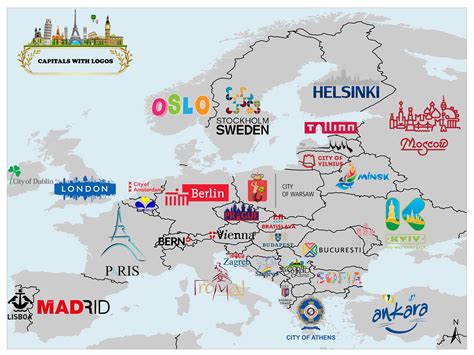 European Capital Cities (Map with City Logos) .